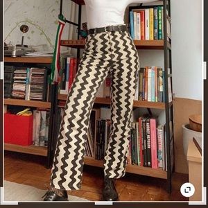 NWT Cider Wavy Retro Straight Leg Trousers Sz S